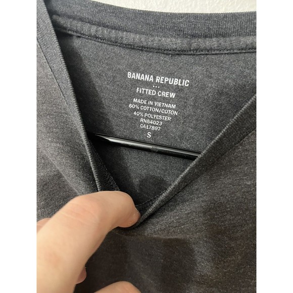 Banana Republic Fitted Crew Tee T Shirt Mens Small Gray - Picture 3 of 5